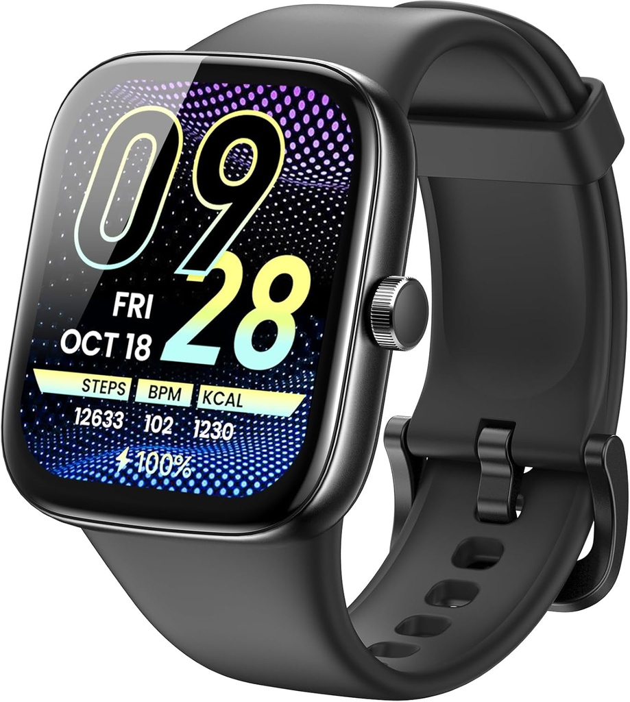 TOZO AMOLED S7 Smart Watch Bluetooth Call 1.85 Inch Ultra HD Screen, Dynamic Dials Messages Push 100+ Sports Modes, Detect Human Health Sleep Monitor with High Battery Life, Touch Function