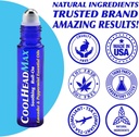 CoolHead Max Roll On, Natural Peppermint Essential Oil Migraine Relief, Headache Support Roller, Fast Cooling Comfort for Your Head, 3 Pack