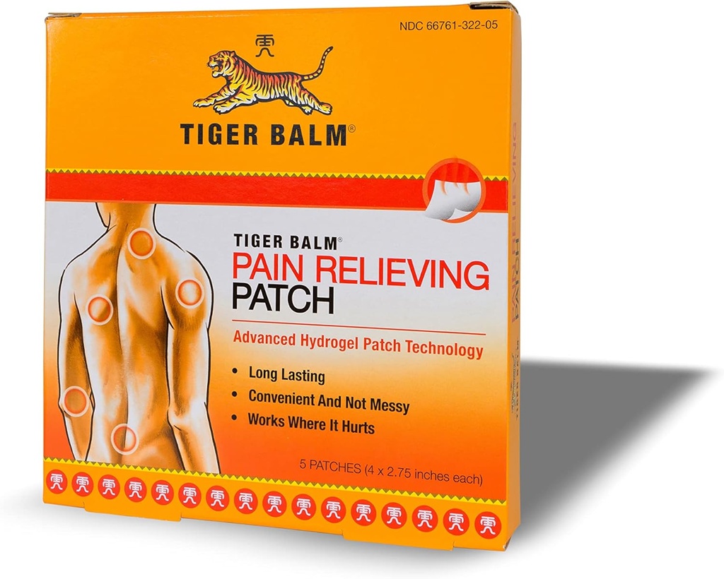 Tiger Balm Pain Relieving Patch, 5 Count