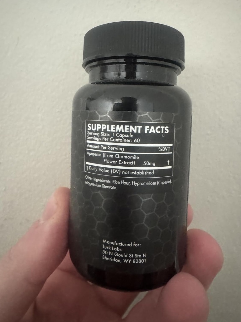 Turk Apigenin - Natural Bioflavonoid Supplement - Metabolism, Calm, Sleep, and Nerve Support - 60 Capsules, 50mg Each Labs