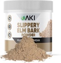 AKI Slippery Elm Bark Powder - Plant-Based Protein, Soothing Remedy for Digestive Wellness & Throat Comfort - Vegan-Friendly, Gluten-Free, Non-GMO & Free from Artificial Additives (4oz/113g)