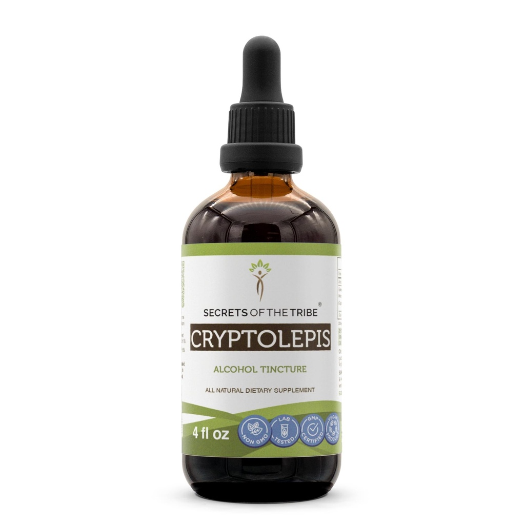 Secrets of the Tribe Cryptolepis Tincture Alcohol Extract, High-Potency Herbal Drops, Tincture Made from Wildcrafted Cryptolepis Sanguinolenta 4 oz