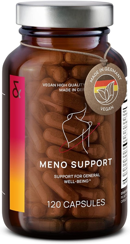 CLAV Meno Balance - Menopause Support - with Wild yam Root, Red Clover, Siberian Rhubarb - Hot Flash Relief, Mood Swings & Muti-Symptom Support -120 Capsules