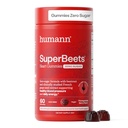 humanN SuperBeets Heart Gummies Zero Sugar - Beet Gummy with Energy Support, Grape Seed Extract & Beetroot Powder - 60 Count