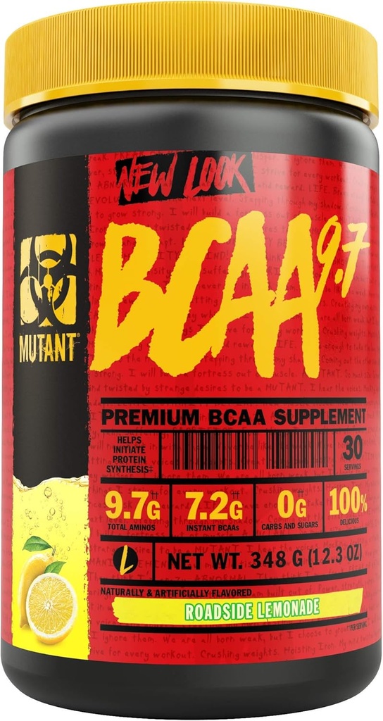 Mutant BCAA 9.7 Supplement BCAA Powder with Micronized Amino Energy Support Stack, 348g - Roadside Lemonade