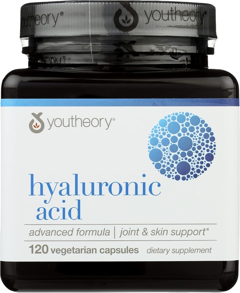 Youtheory Hyaluronic Acid Advanced Formula, Dairy Free, 120 Capsules (Pack of 1)
