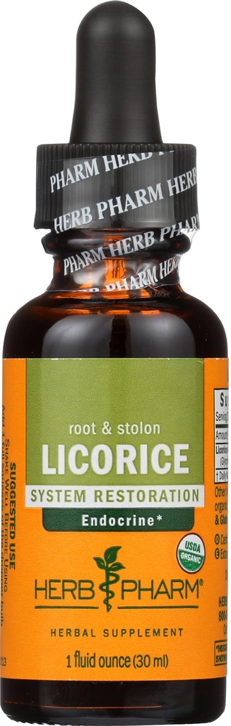 Herb Pharm Certified Organic Licorice Liquid Extract for Endocrine System Support - 1 Ounce (DLIC01)