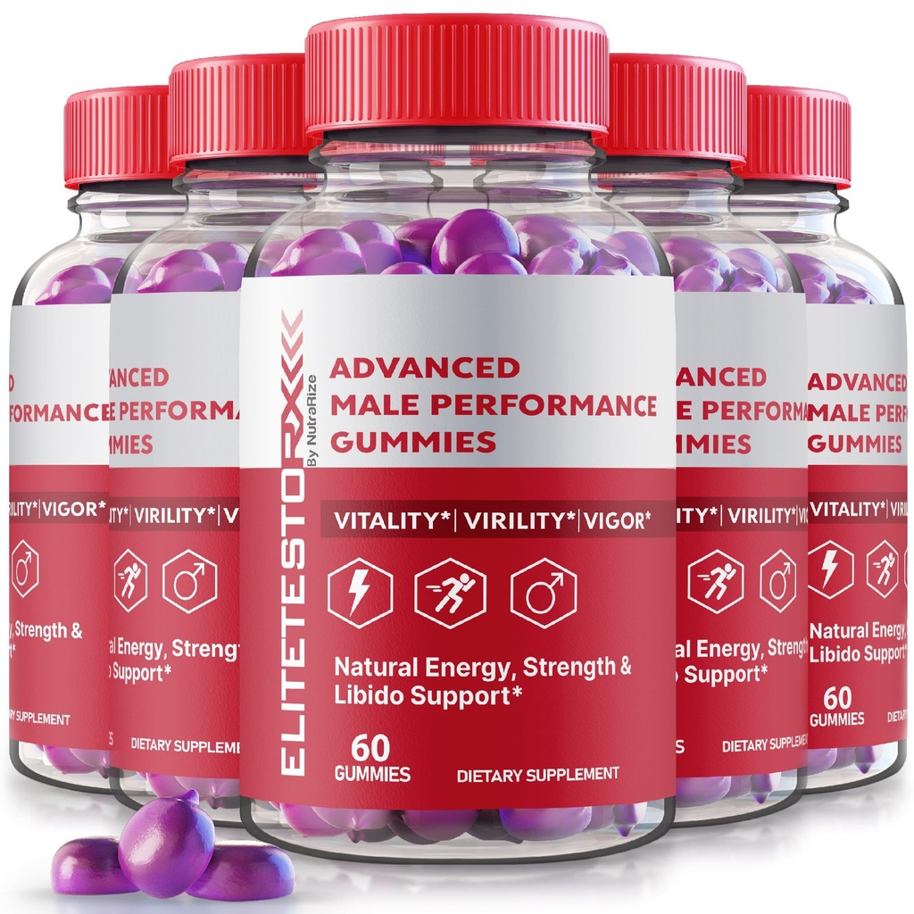 (5 Pack) Elite Testo Rx Gummies, All Natural Male Formula, Premium Supplement for Men, EliteTesto Rx Pills For Overall Health, Elite TestoRx Gummy s, Official EliteTestoRx Reviews (300 Gummies)