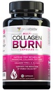 Multi Collagen Burn: Multi-Type Hydrolyzed Protein Peptides with Hyaluronic Acid, Vitamin C, SOD B Dimpless, Types I, II, III, V and X, Caffeine-Free (Unflavored Capsules)