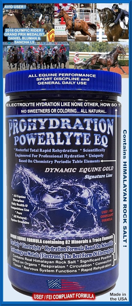 PROHYDRATION EQ...The New Breed in Equine Electrolyte/Professional Hydration Matrix System Formula. 1080g (60 Day Serving)