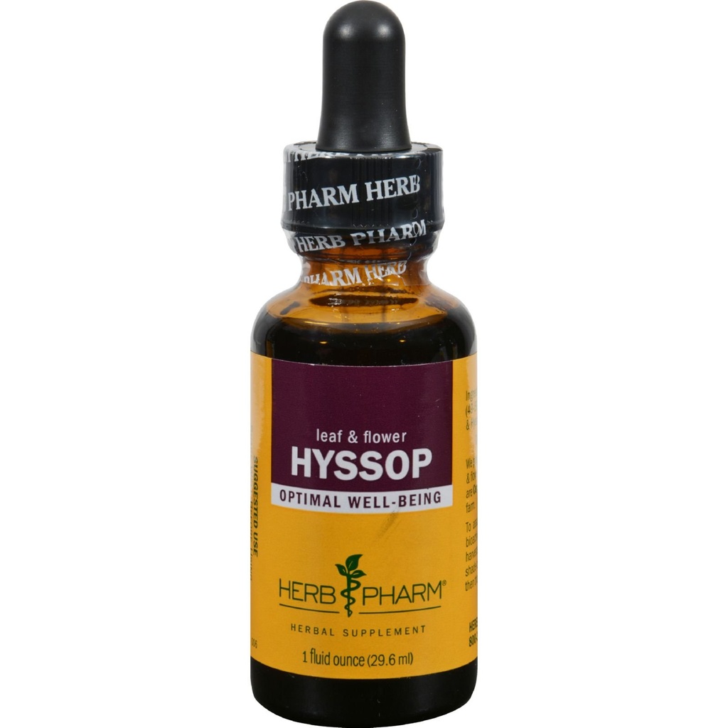 Herb Pharm Certified Organic Hyssop Liquid Extract Drops, 1 Oz