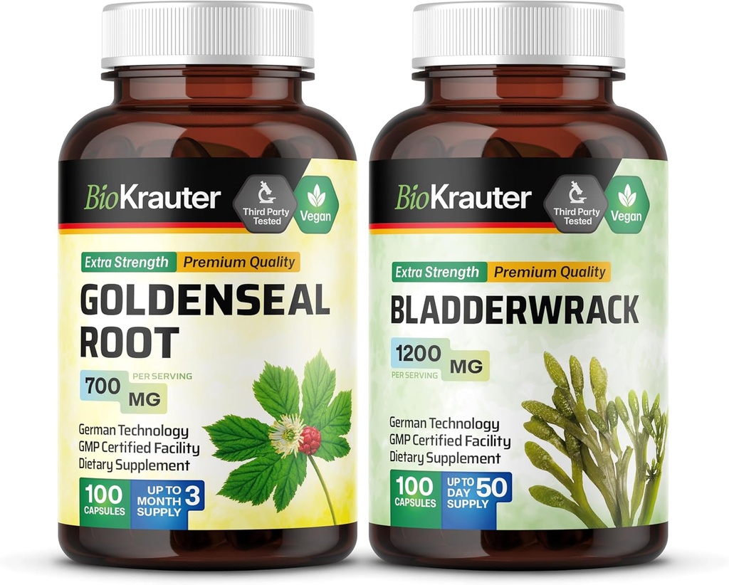 BIO KRAUTER Goldenseal 100 Capsules & Bladderwrack 100 Capsules