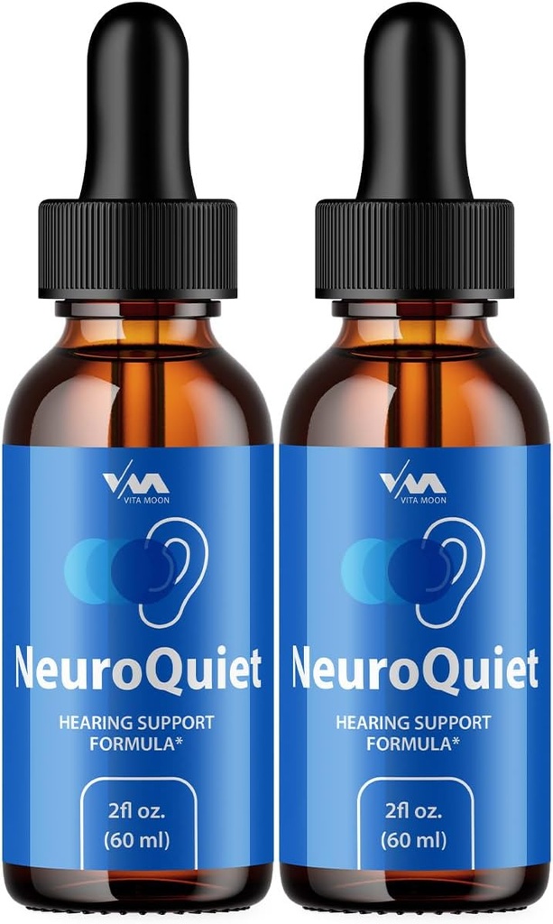 (2 Pack) NeuroQuiet Drops - Neuro Quiet Advanced Formula Hearing Support, Cognitive Health, and Overall Wellness, 2 Month Supply