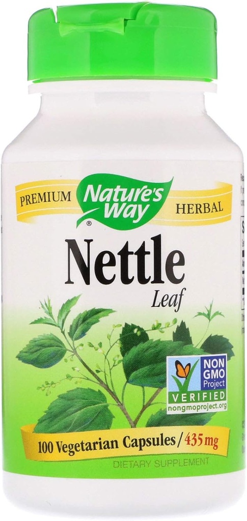 Nature's Way Nettle Leaf 435 mg, TRU-ID Certified, Non-GMO Project, Vegetarian, 100 Count, Pack of 2