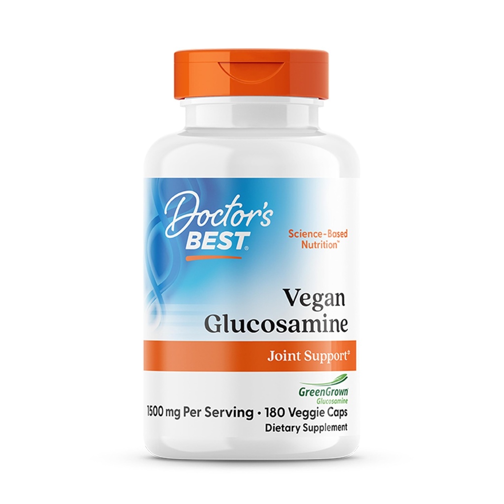 Doctor's Best Vegan Glucosamine SulFate, Joint Support, Non-GMO, Vegan, Gluten Free, Soy Free, 750 mg 180 Veggie Caps