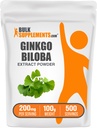 BulkSupplements.com Ginkgo Biloba Extract Powder - from Ginkgo Biloba Leaf, Antioxidant Source, Herbal Supplement - Gluten Free, 200mg per Serving, 100g (3.5 oz) (Pack of 1)