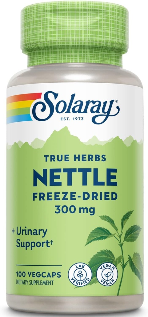 SOLARAY Nettle Leaf Freeze Dried, Veg Cap (Btl-Plastic) 300mg | 100ct