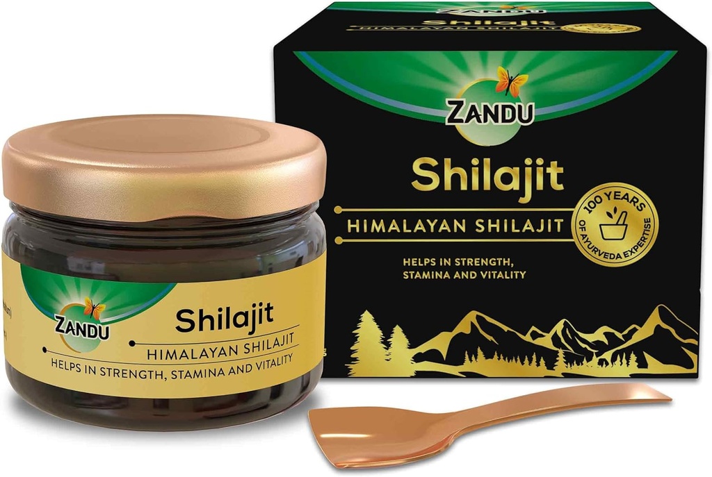 Zandu Himalayan Shilajit Resin | Natural Plant-Based Supplement for Energy, Strength & Physical Performance | Supports Active Lifestyle & Vitality | 0.71 Oz (20g)