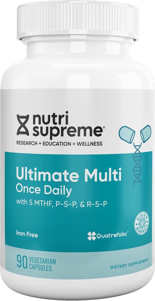 Nutri Supreme Ultimate Multivitamin for Men and Women, with Over 20 Vitamins and Minerals, Daily Nutritional Supplement for Immune Support, Kosher, Vegetarian 90 Day Supply
