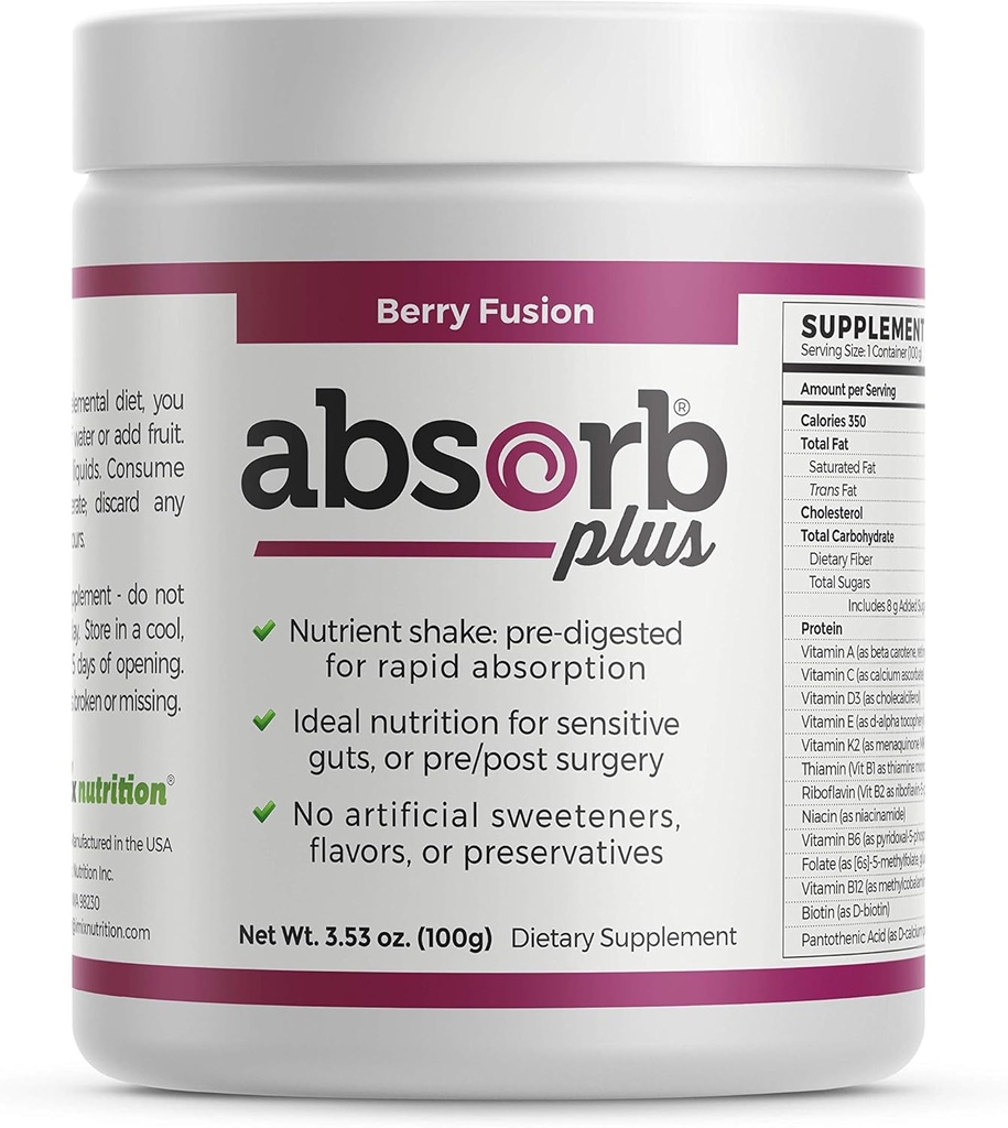 Isolate Protein - Diet Supplement for Improved Gut Health, Extra Nutritional Support, Non-GMO, Gluten-Free, Lactose-Free, Casein-Free (100 g, Berry Fusion)