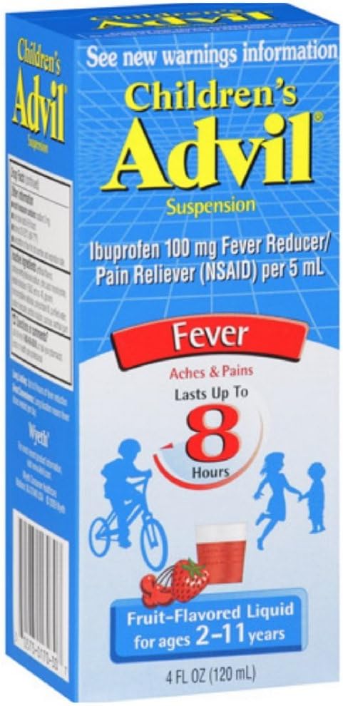 Advil Fruit Flavored Childrens Suspension Liquid, 4oz -36 Pack
