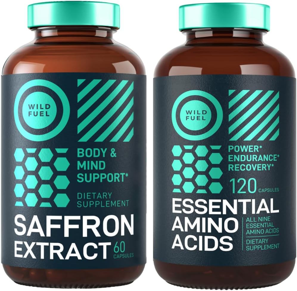 Essential Amino Acid Supplement and Pure Saffron Extract Energy and Mood Bundle