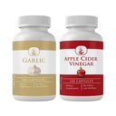 PURE ORIGINAL INGREDIENTS Garlic & Apple Cider Vinegar Capsule Bundle (100 Capsules Each), No Additives or Fillers, Lab Verified