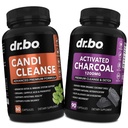 Activated Charcoal & Candi Cleanse Support - Organic Coconut Charcoal Pills & Anti Overgrowth Pills for Stomach Gas and Bloating for Men Women Kids - Oral Herbal Oregano & Caprylic Acid Capsules
