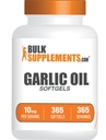 BulkSupplements.com Garlic Oil Softgels - Aged Garlic Supplement, Odorless - Gluten Free, 1 Softgel per Serving (10mg), 365 Count (Pack of 1)