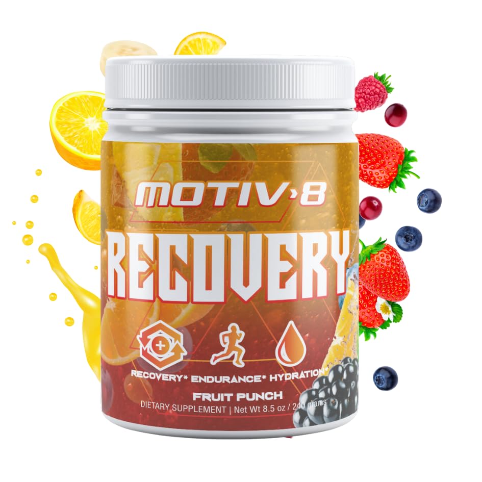 Motiv-8 Recovery Hydration and Recovery, Electrolyte Recovery Drink, Increased Endurance, Enhances Recovery, Sugar-Free (60 Servings, Fruit Punch)
