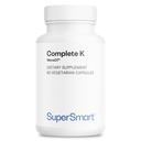 Supersmart - Complete K - with K1, K2 (MK4 + MK7) - Full Spectrum Vitamin K Supplement | Non-GMO & Gluten Free - 60 Vegetarian Capsules