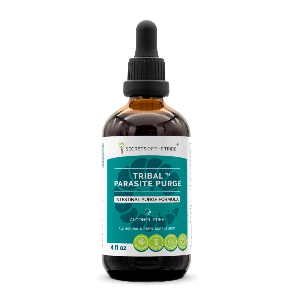 Secrets of the Tribe Tribal Parasite Alcohol-Free Extract, High-Potency Herbal Drops, Tincture Made from Cranberry, Garlic, Black Walnut, OSHA, Wormwood, Pumpkin. Intestinal Purge Formula 4 oz
