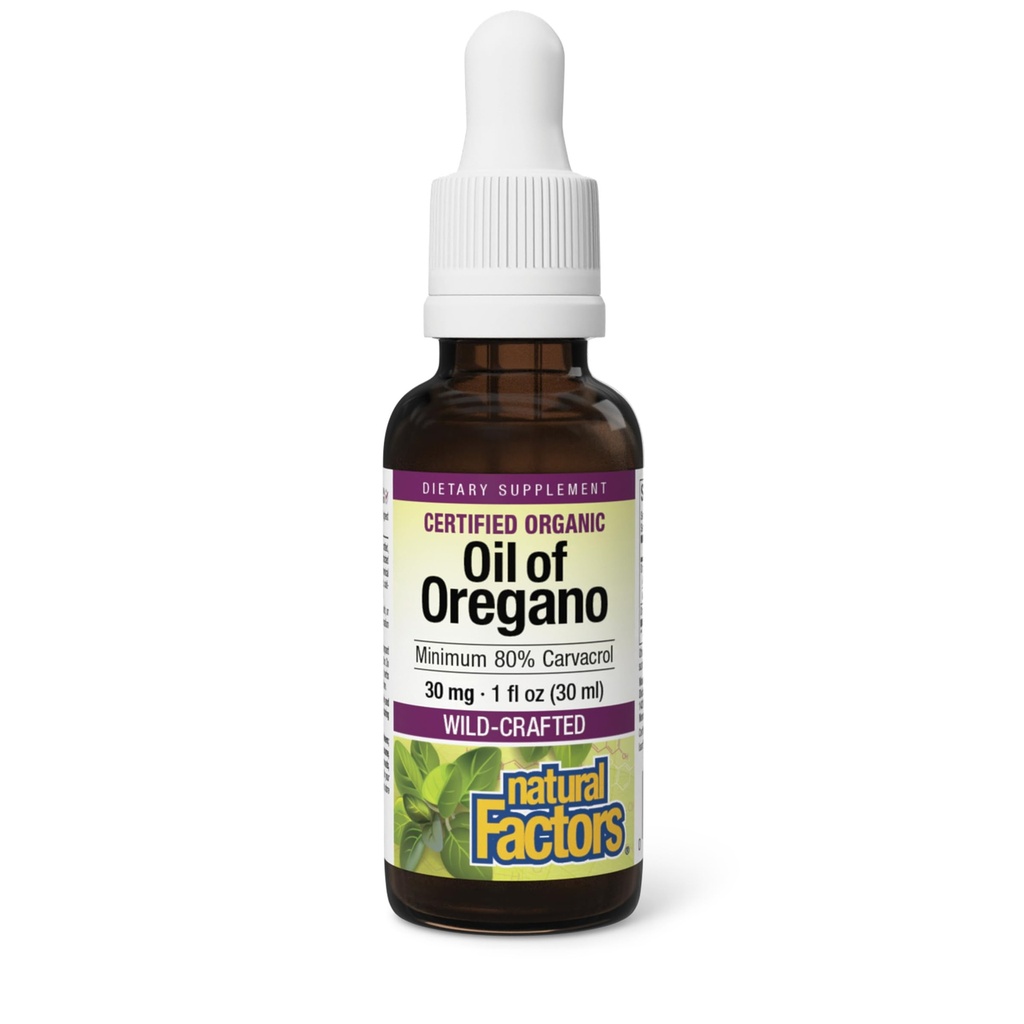 Natural Factors Oil of Oregano - Liquid Antioxidant Support Supplement for Immune Support - Easy Swallow Health Supplement with Non-GMO & Gluten-Free Formula - 1 fl oz