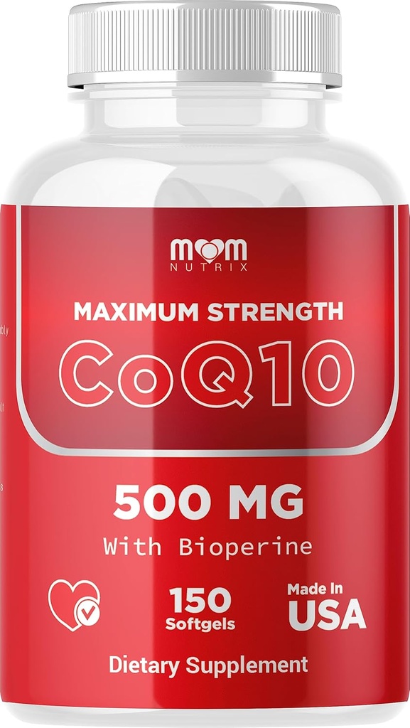 Dr. JOEL'S MOM Nutrix CoQ10 500mg – Cellular Energy Production Support – Best Absorption with Bioperine – 150 Softgels – Made in USA