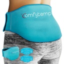 Comfytemp Ice Pack for Back Pain Relief, 2 Pcs, Sciatica Ease Brace, Reusable Gel Lower Back Ice Wrap for Injuries, Hot Cold Compress for Lower Lumbar, Waist, Men Women After Surgery (Blue)