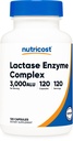 Nutricost Lactase Enzyme Complex 3,000 FCC ALU, 120 Vegetarian Capsules - Non-GMO, Gluten Free, 120 Servings
