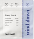 Dew Well Wind Down Sleep Patches - Melatonin Free Chamomile & Passion Flower Patches for Natural Rest Aids - Stress Strips for Migraine Relief - Sleep Sticker & Hot Sleeper Relief - 6 Count Clear