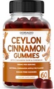 Ceylon Cinnamon Gummies (60 Count) Apple Cider Vinegar Cinnamon, Turmeric, Berberine & Ginseng for Digestion Overall Wellness Support - Ceylon Supplements - Vegan Safe & USA Made