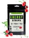 Energy Strips - 50 Mg of Caffiene - Quick absorbtion 100% All Natural Formula - Cranberry Flavor - 30 Strips -