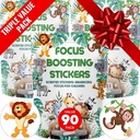 Focus Boosting Stickers (90 Pack) - Healthy Brain Supports for Attention, Paper, Bubble Design, Drug Free, Clothes, Unisex