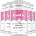 (5 Pack) Femi Pro Probiotics - FemiPro Advanced Formula Bladder Control Support, Microbiome Balance, Healthy Urinary System, 300 Capsules