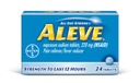 Aleve Tablets with Naproxen Sodium, 220mg (NSAID) Pain Reliever/Fever Reducer, 24 Count, Blue