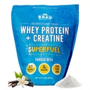 B.rad Superfuel - Grass Fed Whey Protein Isolate Boosted with Creatine | Farm-Fresh, Easy-to-Digest, Clean Ingredients | 2 Pounds | 100% USA Sourced | Vanilla Bean