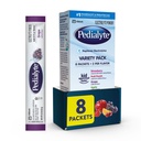 Pedialyte Electrolyte Powder | Hydration Drink for Kids & Adults | Variety Pack: Grape, Strawberry Fruit Punch, and Apple, 8 Powder Packets