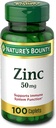 Nature's Bounty Zinc (Zinc Gluconate) 50 mg, 100 Caplets
