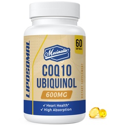 Liposomal CoQ10 Ubiquinol 600mg Softgels|Superior Absorption Ubiquinol CoQ10 Supplement|Powerful Active Antioxidant Form of Coenzyme Q10|Heart Function & Energy Production|60 Softgels