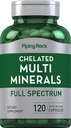 Piping Rock Chelated Multi Mineral Supplement | 120 Capsules | for Women and Men | Iron Free Complex | Non-GMO, Gluten Free