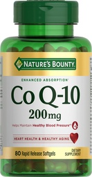 Nature's Bounty CoQ10, Supports Heart Health, Dietary Supplement, 200mg, 80 Rapid Release Softgels