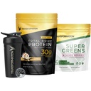 Transformation Vanilla Protein Powder, Super Greens Superfood Green Juice Powder and Performance Insulated Shaker Bottle