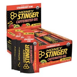 Honey Stinger Strawberry Kiwi Energy Gel, Caffeinated & Gluten Free with Organic Honey, for Exercise, Running and Performance, Sports Nutrition for Home & Gym, Pre and Mid Workout, 24 Pack